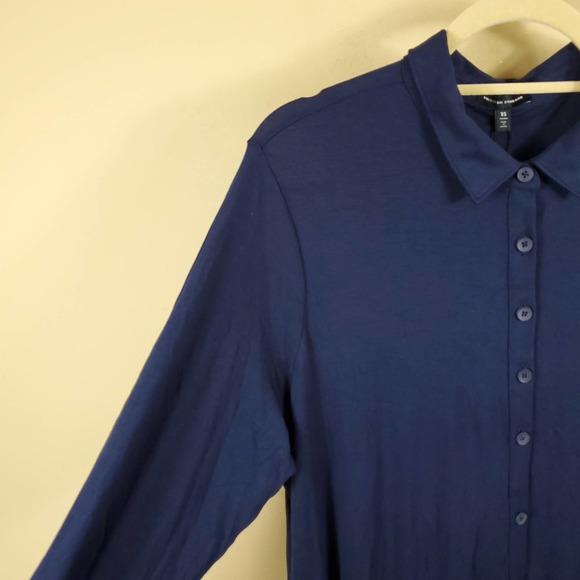 Universal Standard Sally Liquid Jersey Shirt Dress in Blue Size 10/12 - Picture 5 of 11